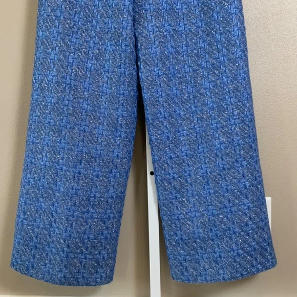 Anthropologie Textured Blue Strapless Jumpsuit - Picture 13 of 16